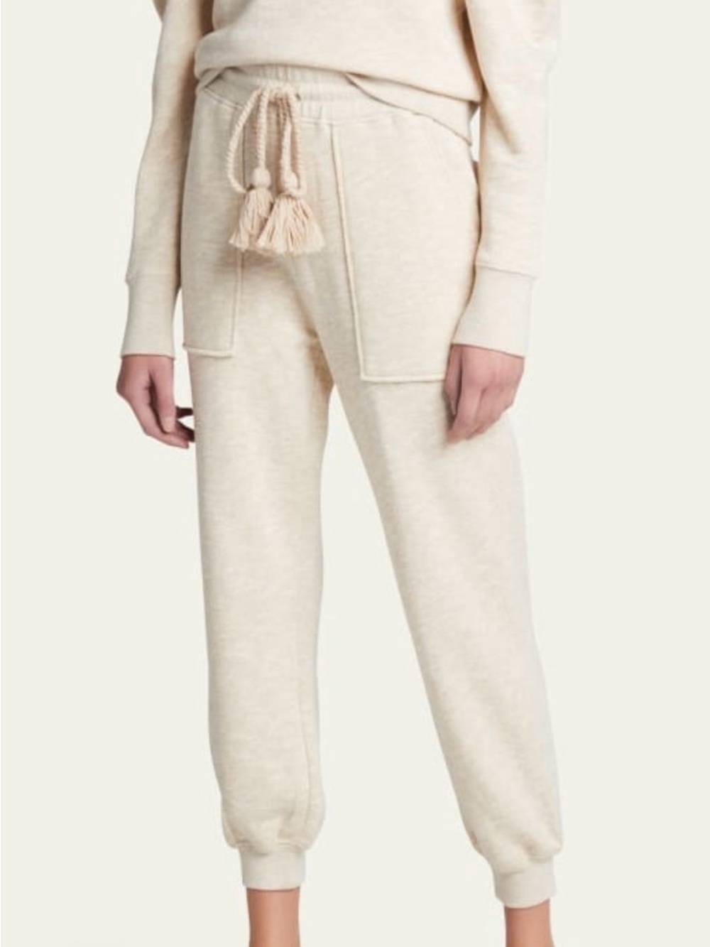 Ulla Johnson Charley Tassel Drawstring Joggers - Cream